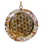 Orgonite pendentif fleur de vie citrine - 4cm